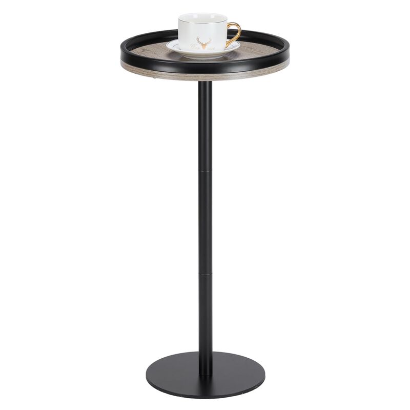 ZEXVIDA Round Drink Table,Small Pedestal Table,Small Round Side Table for Small Spaces,Martini Table for Living Room, Bedroom, B