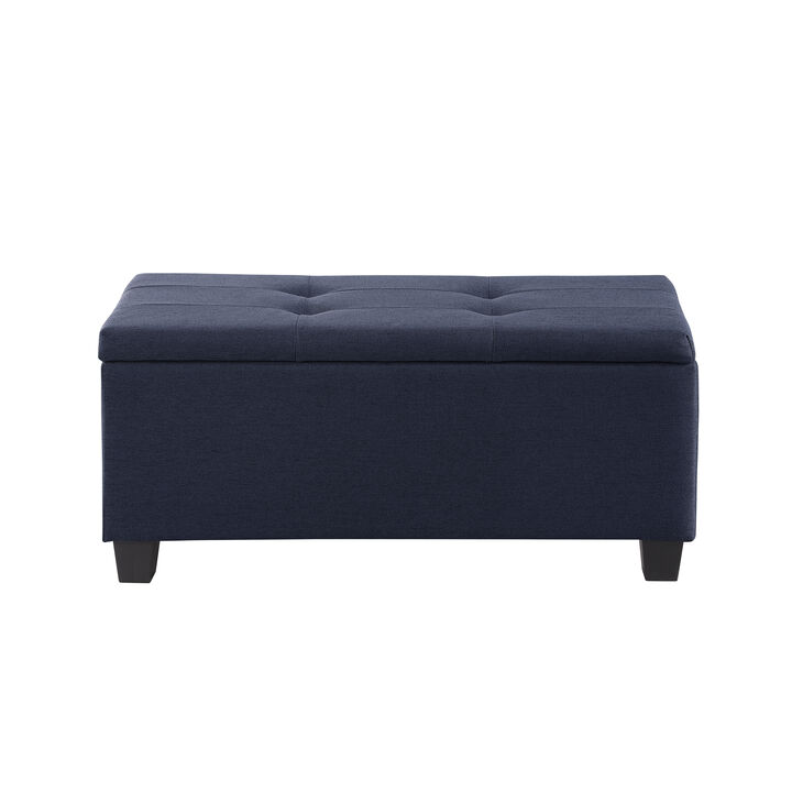 Large Storage Ottoman Bench Set, 3 In 1 Combination Ottoman, Tufted Ottoman Linen Bench