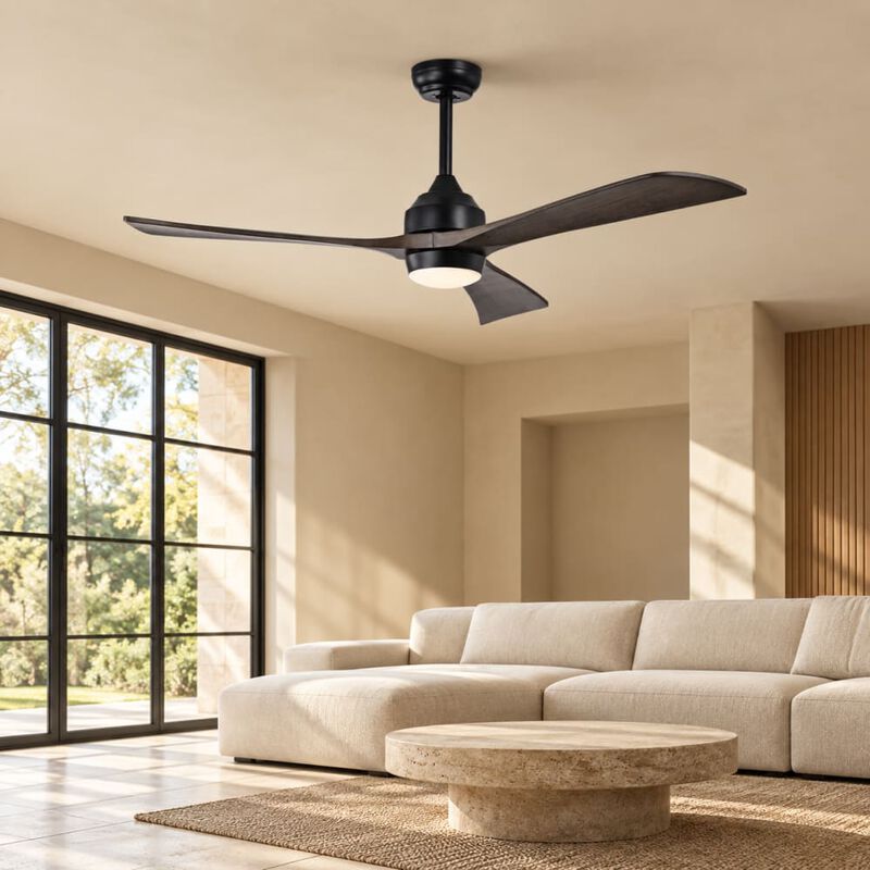 ELEMENT ACE Set of 1 52 inch reversible ceiling fan with remote control, quiet DC motor 3-blade ceiling fan with light for patio, living room, bedroom, office indoor use image number 2
