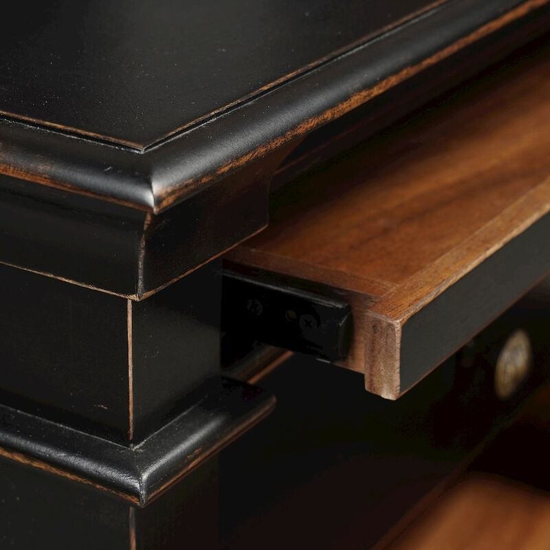 World Interiors Trento 30" Nightstand in Distressed Black image number 6