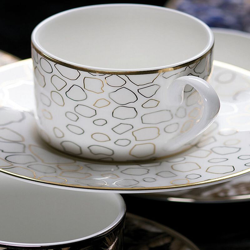 Coffee Cup & Saucer GIRAFFE Set of 2 in Luxury Box  diam. 2.3", H 2.5", Cap. 4 oz, Saucer diam. 4.75" image number 2