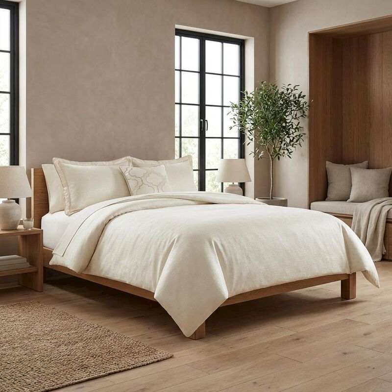 Michael Amini Westlyn 4-Piece King Comforter Set - Ivory image number 0