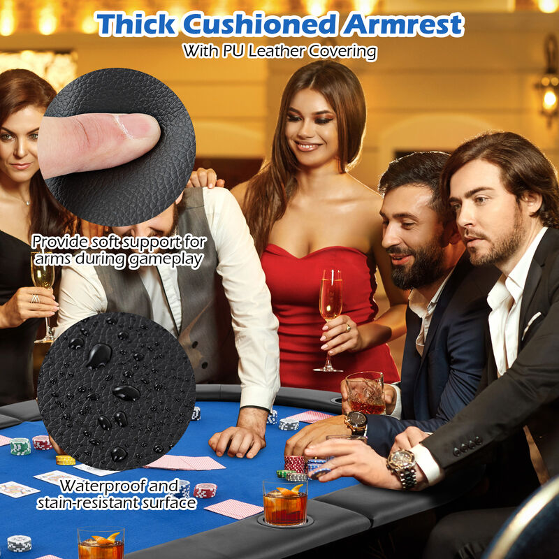 10 Player Portable Poker Table Top with Foldable Design and Padded Surface image number 4