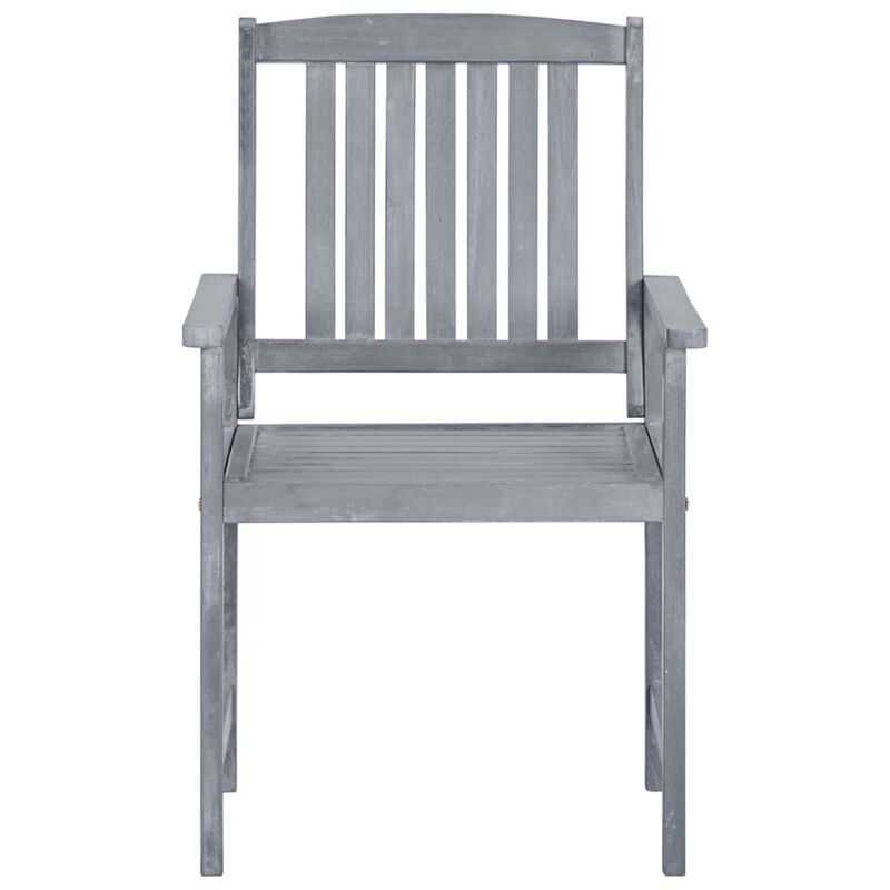 vidaXL Garden Chairs with Cushions 8 pcs Solid Acacia Wood Gray