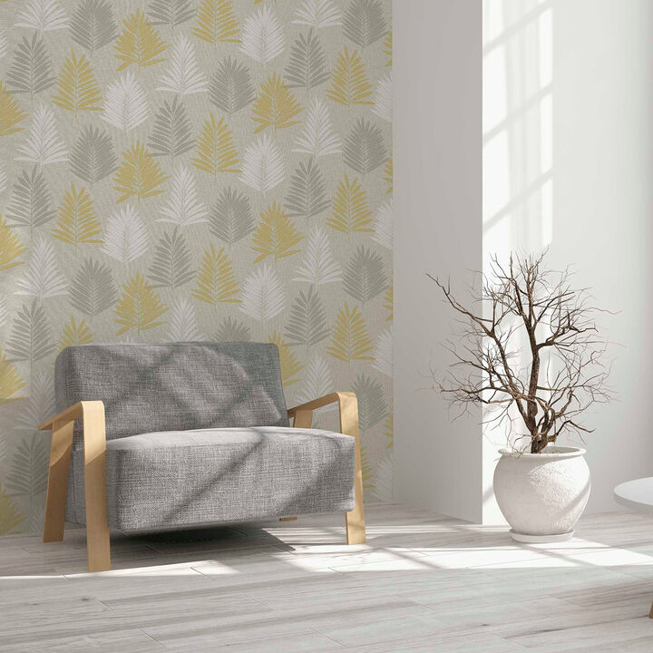Willis Mustard Palm Frond Wallpaper