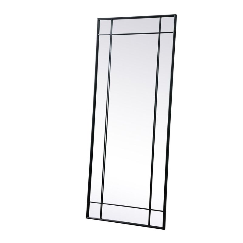 Elegant Decor French Panel Full Length Mirror 30x70 Inch In Black
