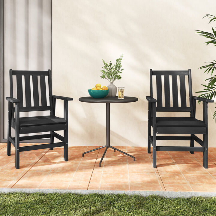 2-Piece Patio Dining Chair Set with Wide Armrests for Outdoor Use