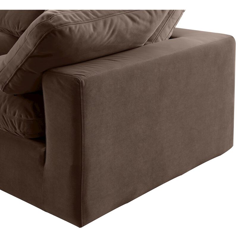 Meridian Furniture Comfy Brown Velvet Modular Corner Chair