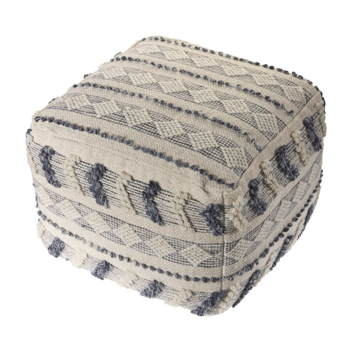 Decorative Wool Ottoman for Bedroom, Living Room, and Lounge Spaces