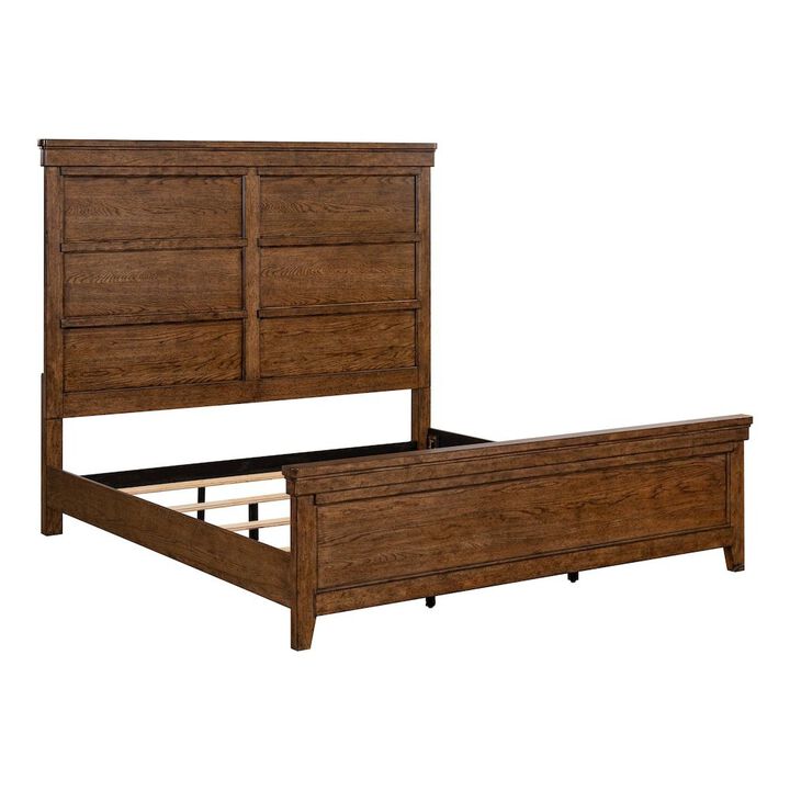 Liberty Furniture Carolina Park King Panel Bed Transitional  - Amber Brown