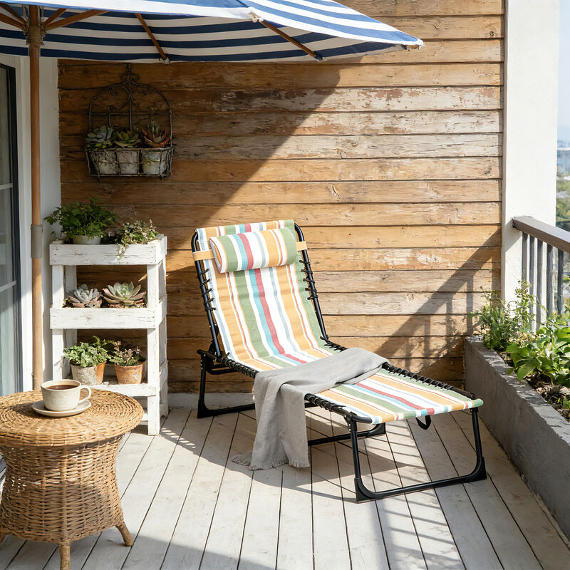 Hivvago Foldable 4-Position Chaise Lounge image number 6