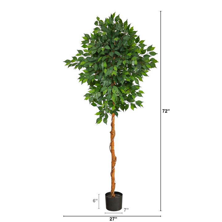 HomPlanti 6 Feet Ficus Artificial Tree