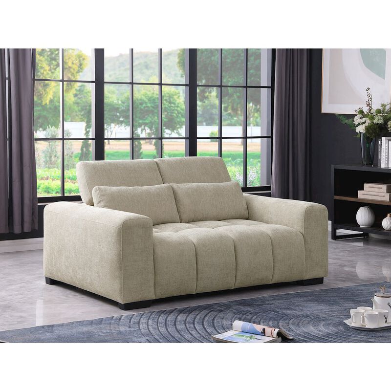 Best Quality Furniture 2 Seater Loveseat In Beige With Adjustable Backrest