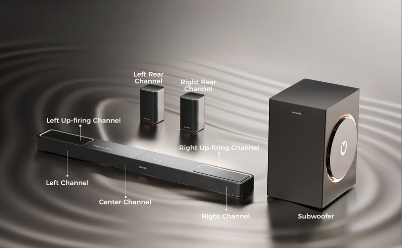 ULTIMEA Skywave F40 Boom 5.1.2ch Sound Bar with Dolby Atmos, Surround Sound System for Home Theater image number 8