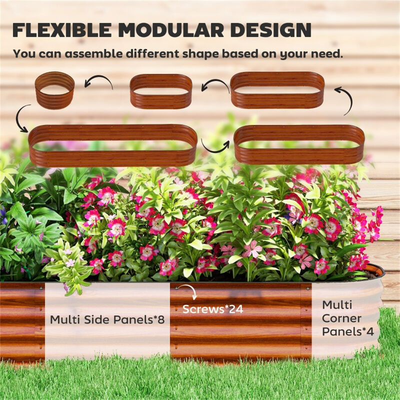 Outdoor Raised Garden Planter &ndash; Durable Garden Bed for Plants & Flowers