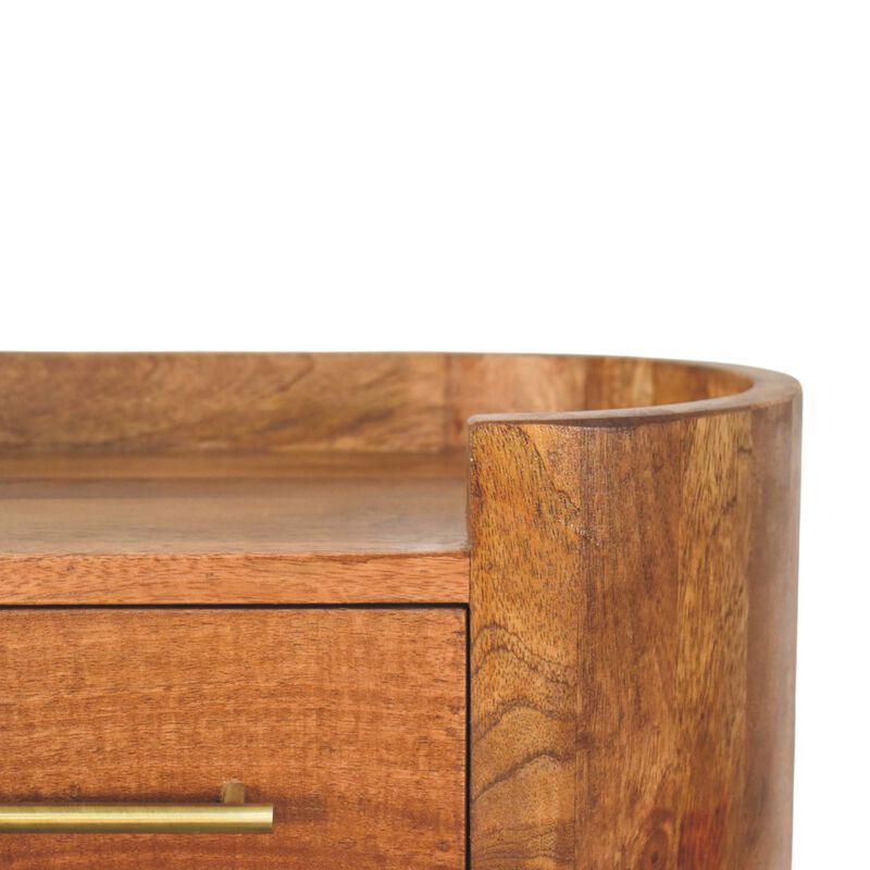 Artisan Furniture Solid Wood Valencia Curve Wall Bedside, Brown image number 3