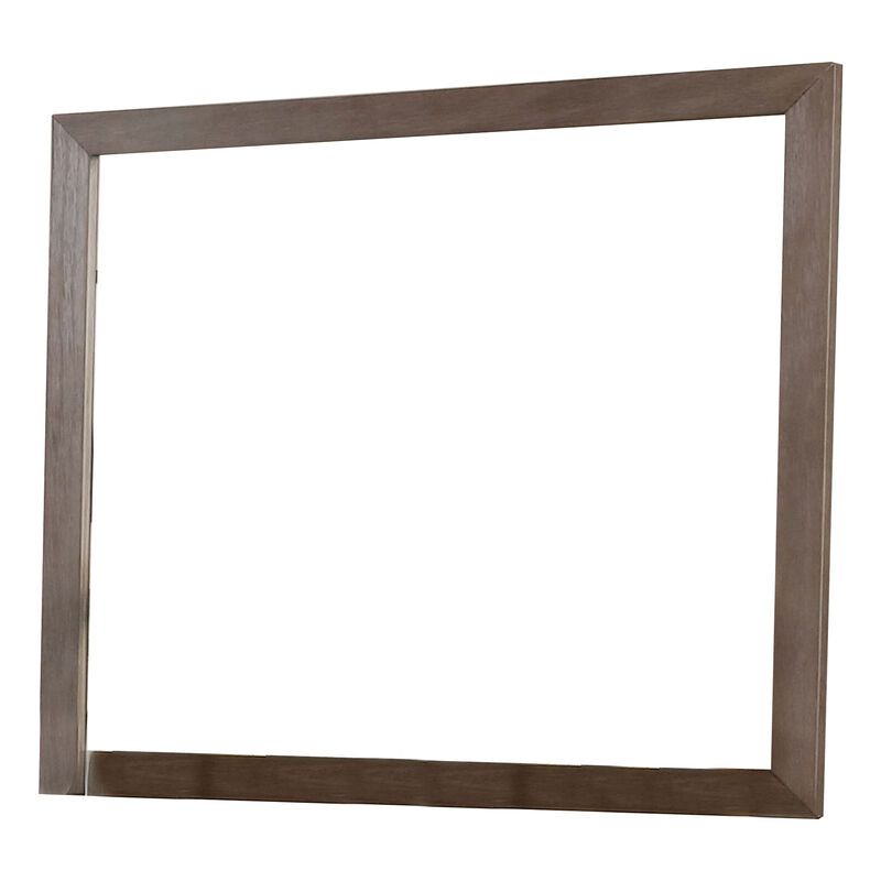 36 Inch Mirror with Rectangular Wooden Frame, Brown