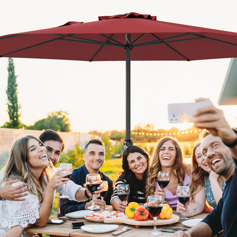 Patio Umbrella with Easy Crank Handle and 8 Sturdy Ribs for Durable Outdoor Shade