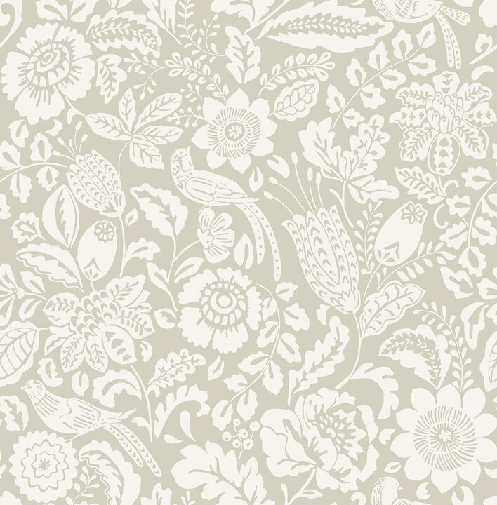 Marta Beige Floral Trail Wallpaper