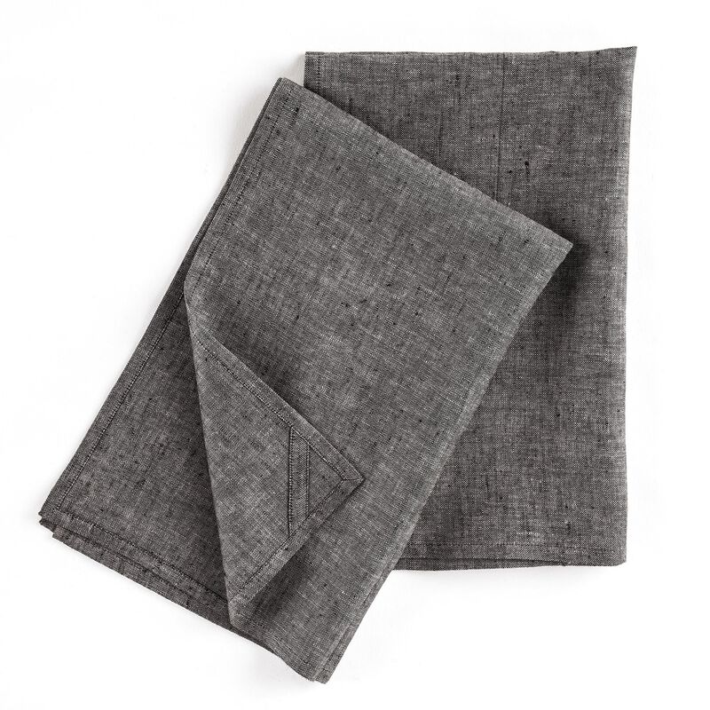 Solino Home Kitchen Linen 100% Linen Kitchen Towels &ndash; Set of 2, 17 x 26 in, Machine Washable, Holiday and Everyday Dining