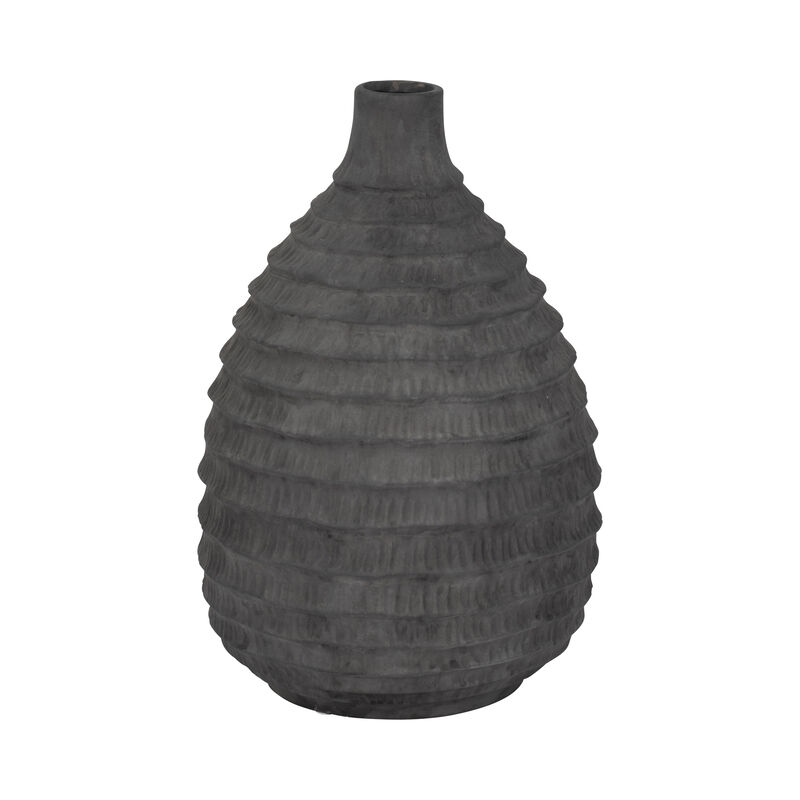 15" Faded Ribbed Bulbous Vase image number 2