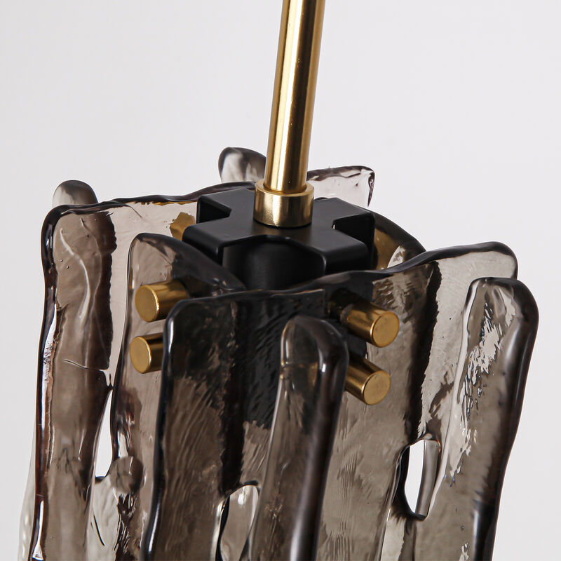 5 in. 1-Light Plated Brass Glass Chandelier