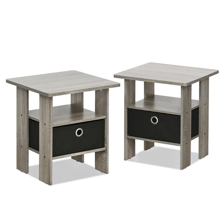 Petite End Table Bedroom Night Stand, Set of Two