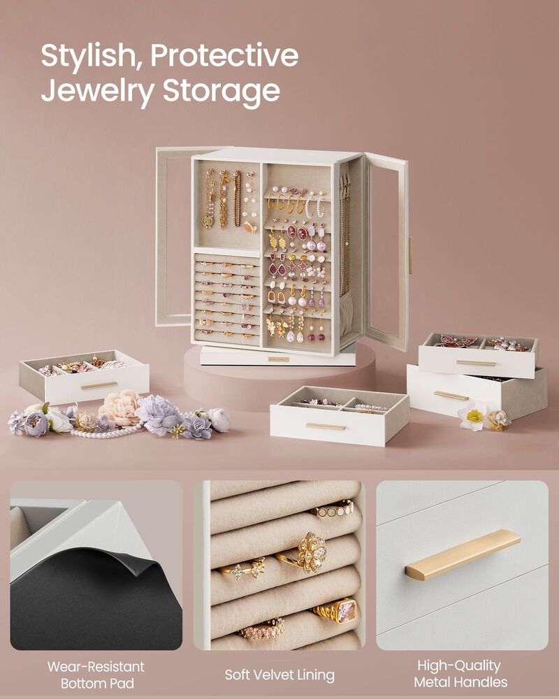 360&deg; Rotating Jewelry Box &ndash; Elegant and Convenient Organizer for Easy Access