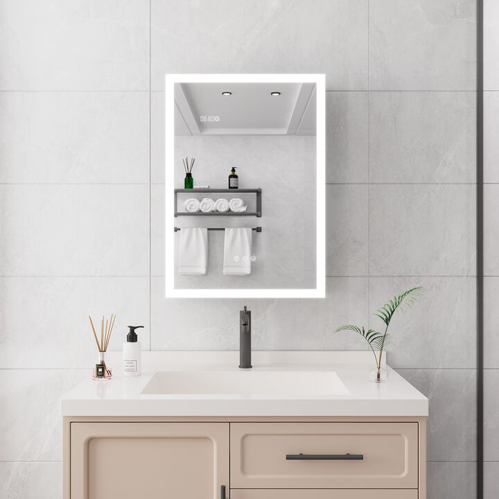 ELEMENT ACE LED Illuminated Medicine Cabinet with Defogger Mirror and Digital Display