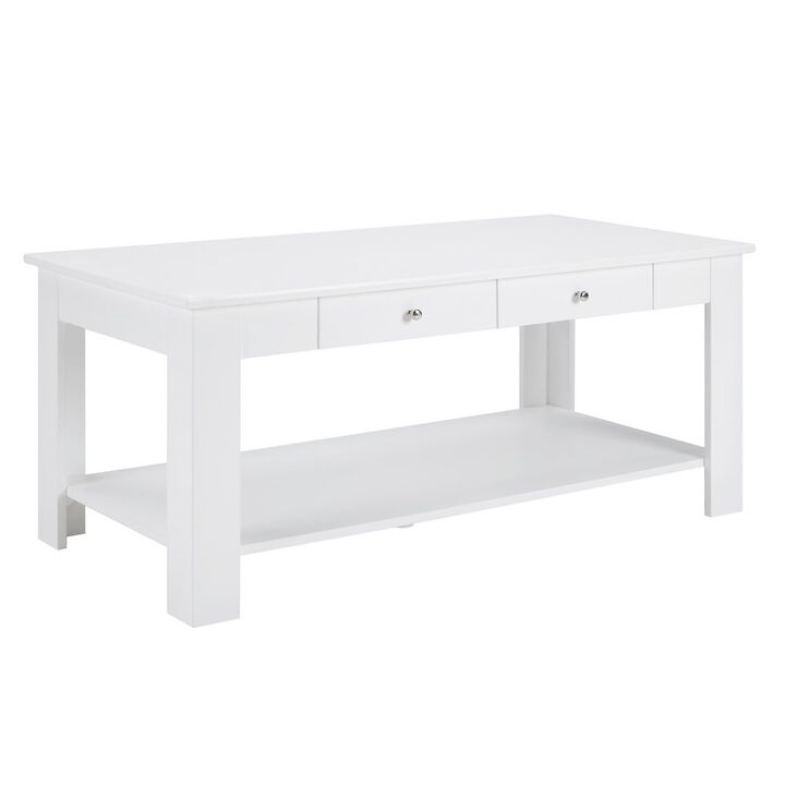 Convenience Concepts Designs2Go 2 Drawer Baja Coffee Table with Shelf