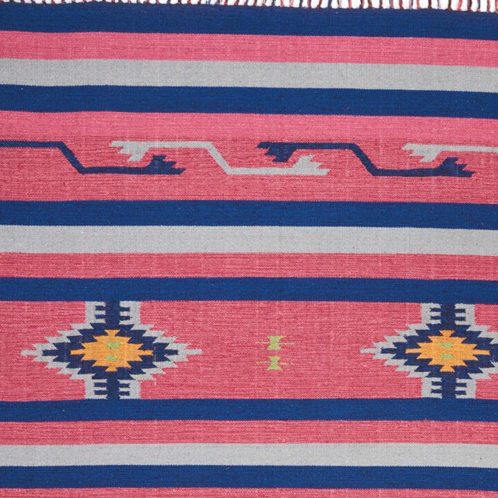 HomeRoots Southwestern Handmade Area Rug With Fringe