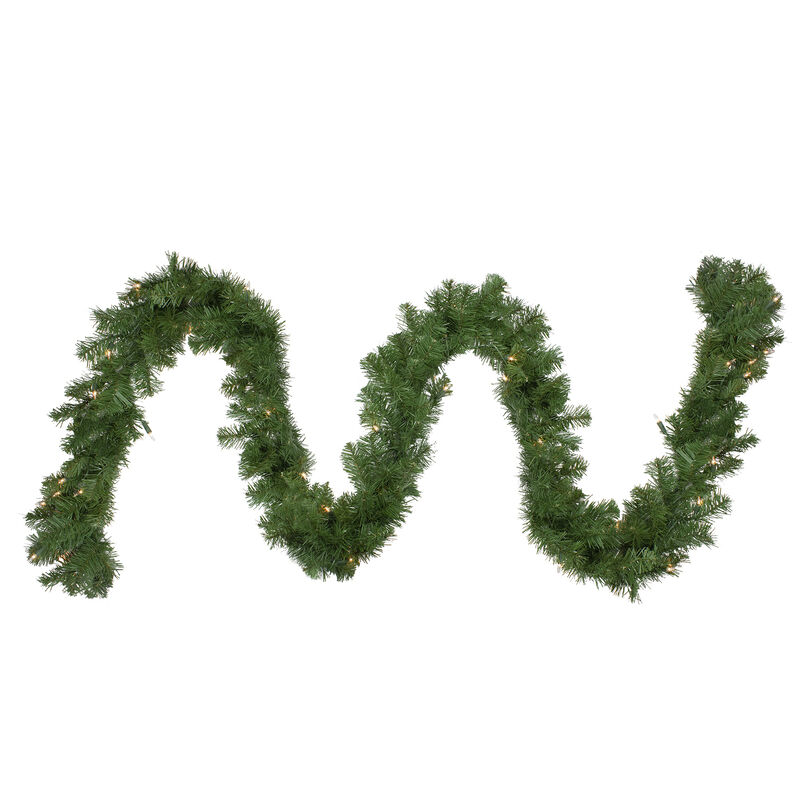 9' x 10" Pre-Lit Windsor Pine Artificial Christmas Garland - Clear Lights image number 1