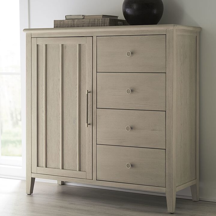 Camden Six Drawer One Door Oak Wood Chest in Chai
