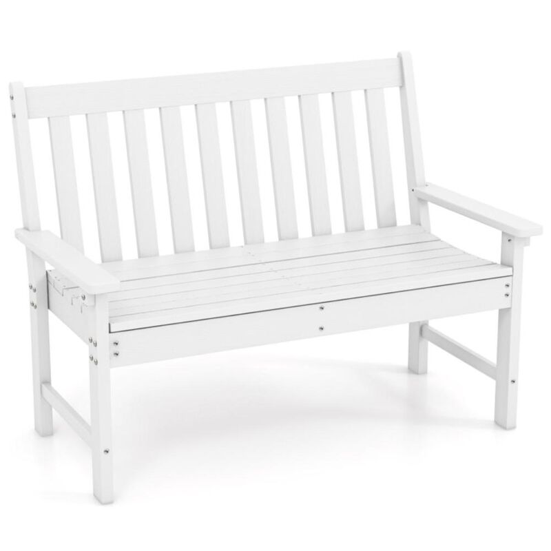 Hivvago All-Weather HDPE Outdoor Bench with Backrest and Armrests