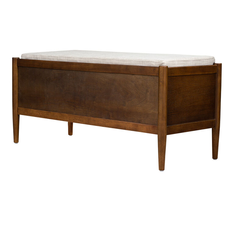 Gracie Mills Rosetta Modern Accent Storage Bench with Upholstered Cushion