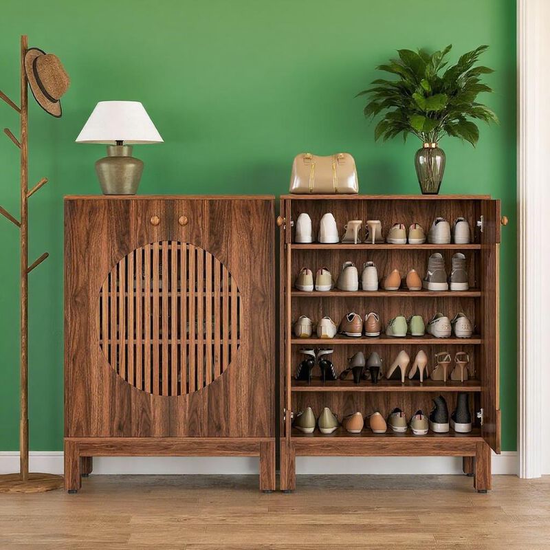 Space-Saving Shoe Storage Cabinet with Adjustable Shelves image number 5