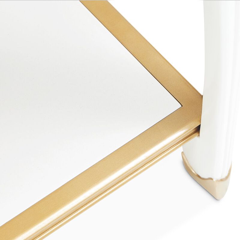 Michael Amini La Terrazza End Table - Creamy Pearl