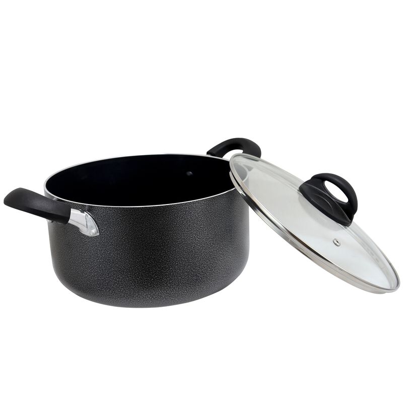 Oster Clairborne 6 Quart Aluminum Hammered Tone Dutch Oven with Lid in Charcoal Grey image number 5