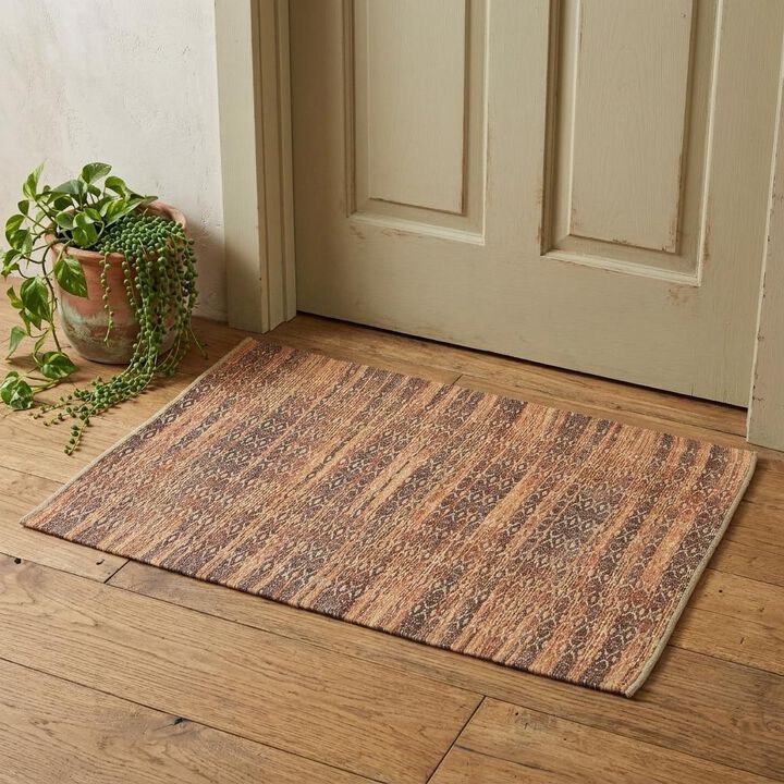 HomeRoots Jute Blend Geometric Flatweave Handmade Area Rug