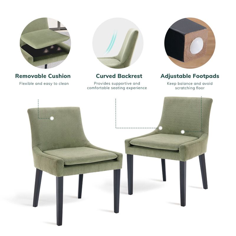 COLAMY MAIRA Transitional Neutral Dining Chair-Dark Grey Set of 2 image number 8