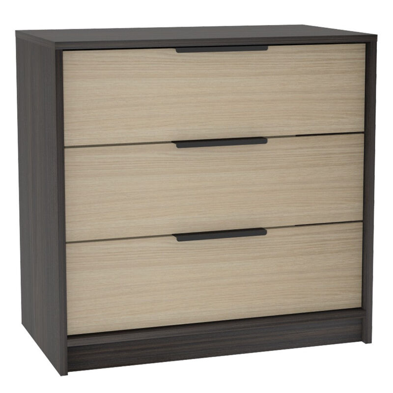 3 Drawers Dresser Maryland, Bedroom, Black / Pine