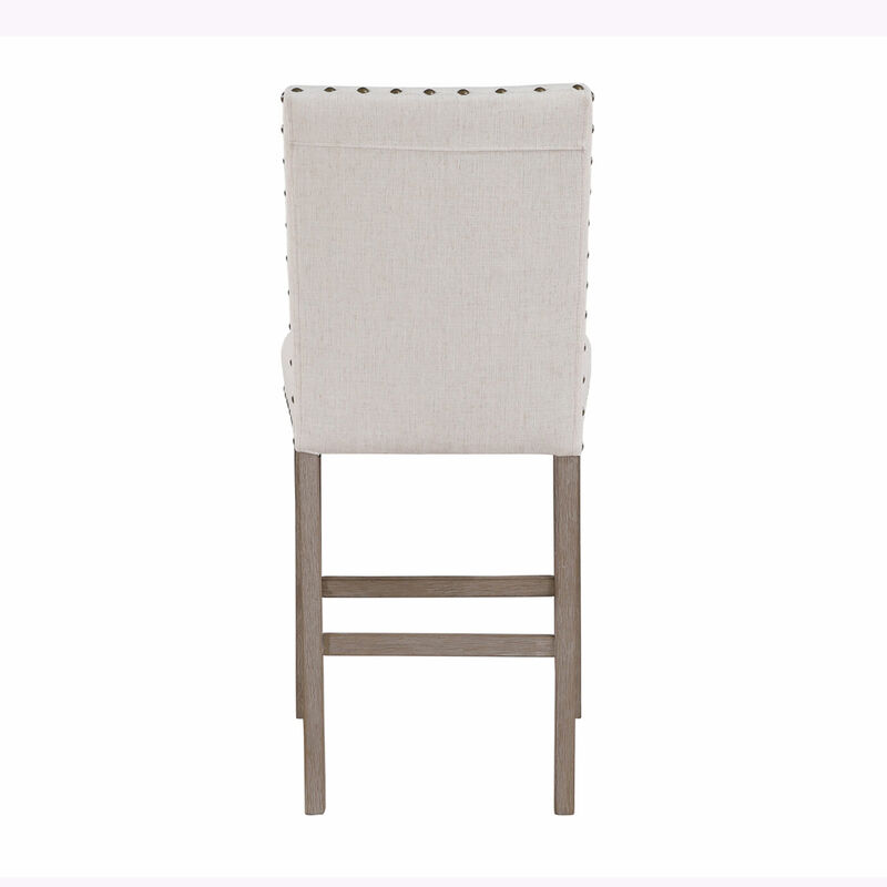 Modern White Bar Stools Set of 2 image number 2