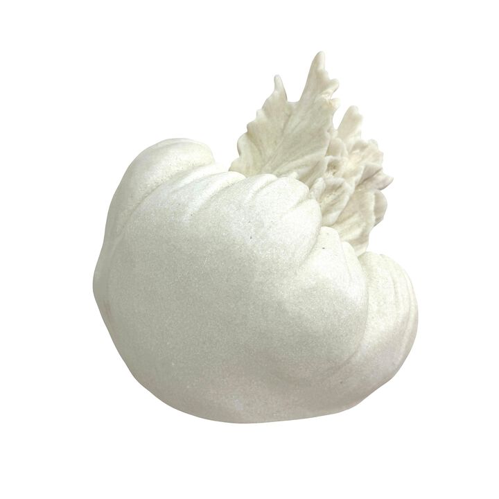 Jellyfish Table Lamp Matte White Resin Coastal Accent Light 10 In Tall