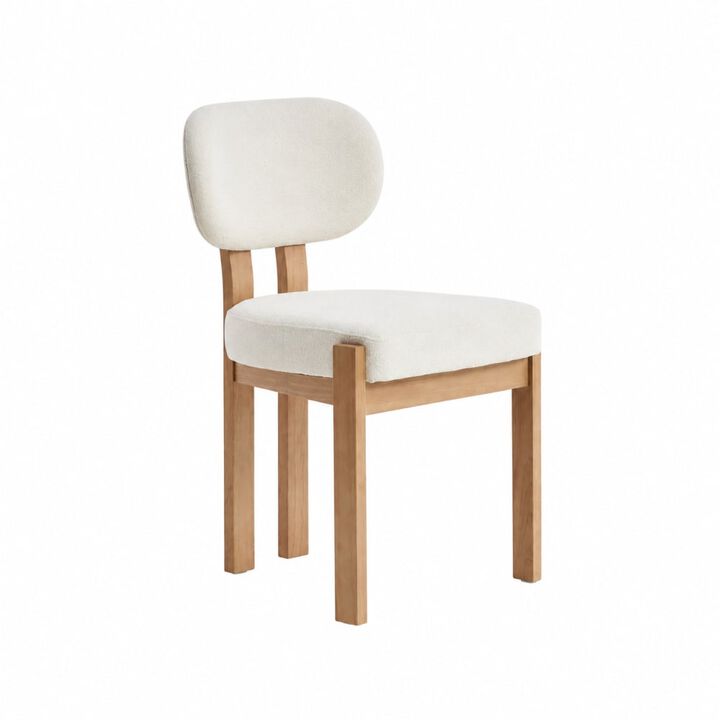 GOODSILO Mid-Century Modern Upholstered Wooden Dining Chairs Set of 2, Sturdy Space-Saving Seating for Kitchen and Dining Room Small Spaces