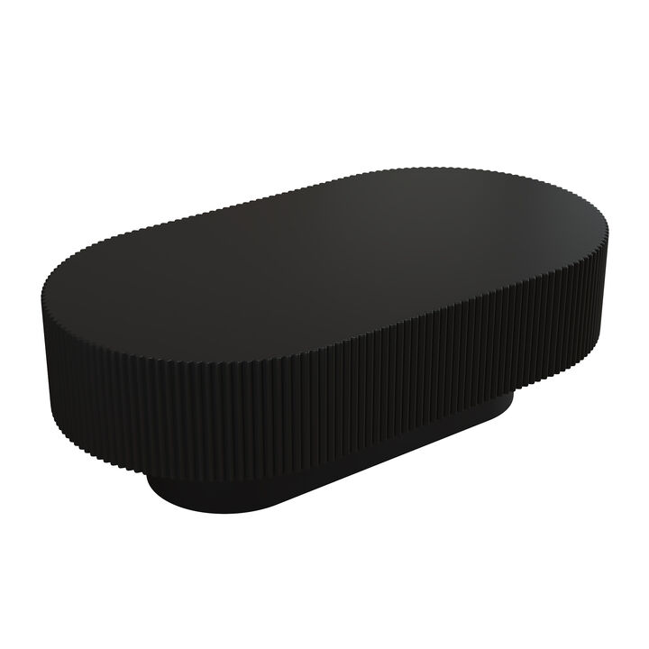 Merax Contemporary Oval Accent Table with Premium Painted Finish, Felt Floor Pads