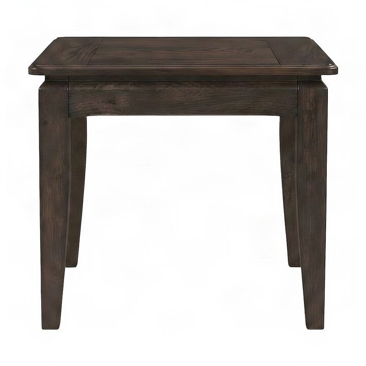 Poplar Solid and Elm Veneer Wood End Table and Accent Side Table