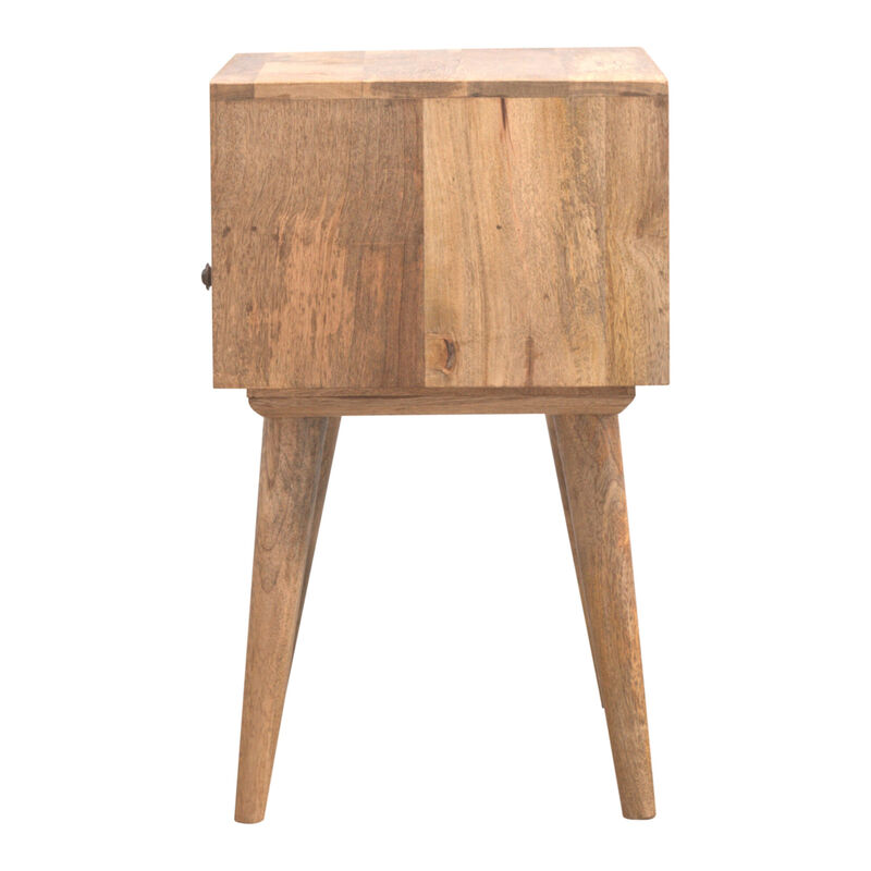Modern Solid Wood Nightstand with Open Slot 1 Drawer oak-ish
