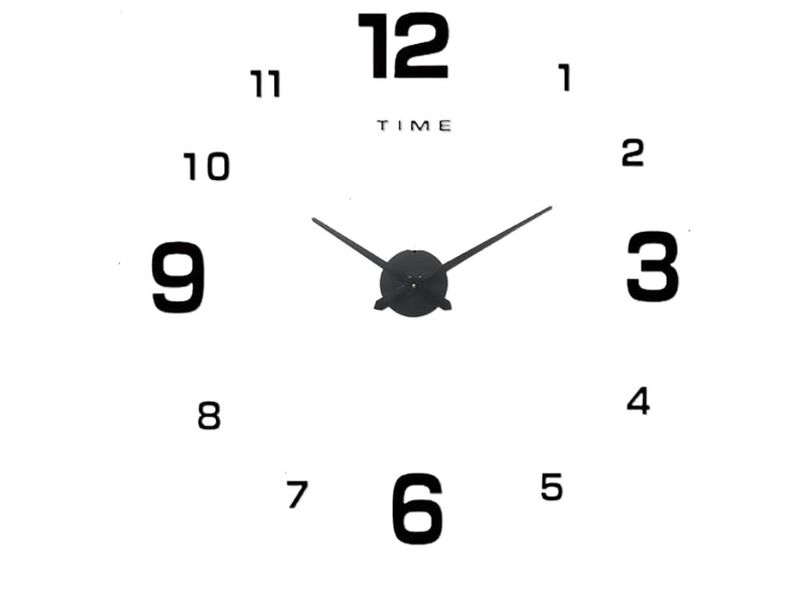 DIY Mirror Reloj Digital Pared Black Wall Clock Modern Living Room Decor image number 0