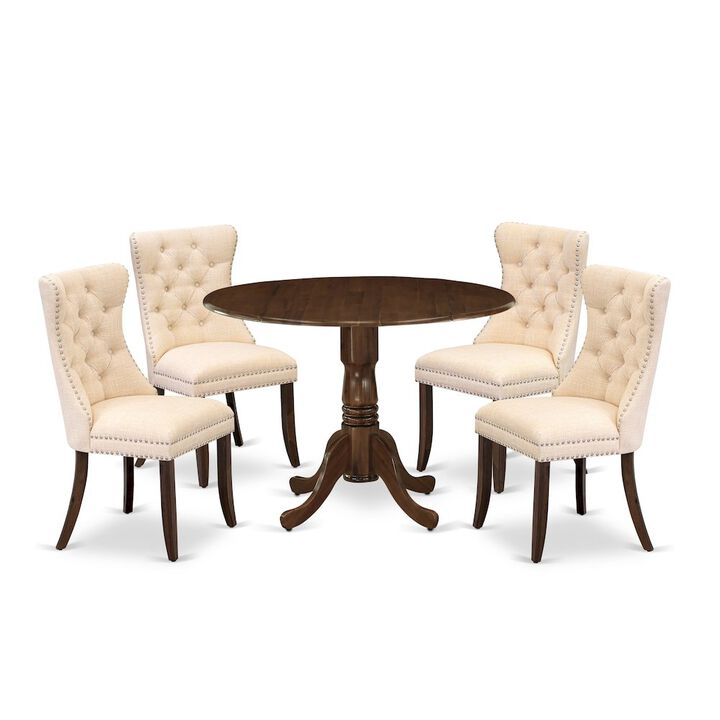 5 Piece Dining Room Furniture Set Consists of a Round Kitchen Table