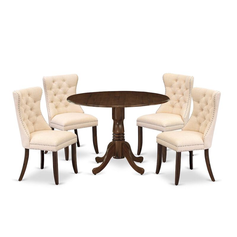 5 Piece Dining Room Furniture Set Consists of a Round Kitchen Table